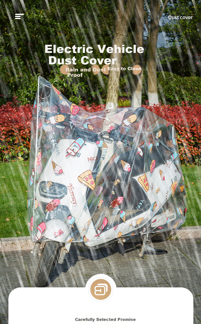 Shaguo Electric Bicycle Rain Cover, Full Coverage, Transparent, Waterproof, Sun-Resistant, Universal for Motorcycles And Bicycles, No.9 Yadi Car Cover 1