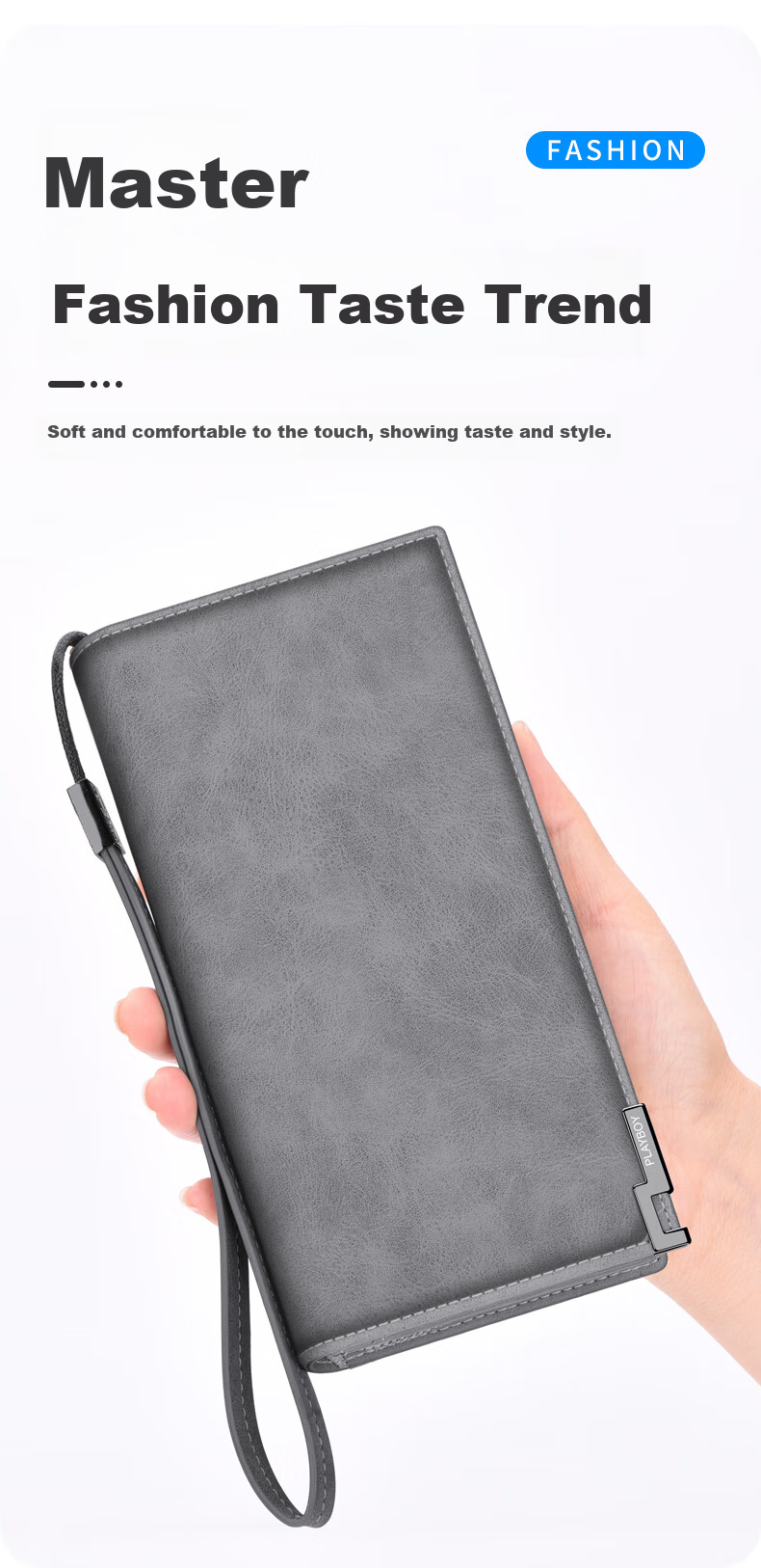 PLAYBOY Men's Large Capacity Wallet, Long Casual Portable Multifunctional Clutch with Multiple Card Slots, Birthday Gift 5