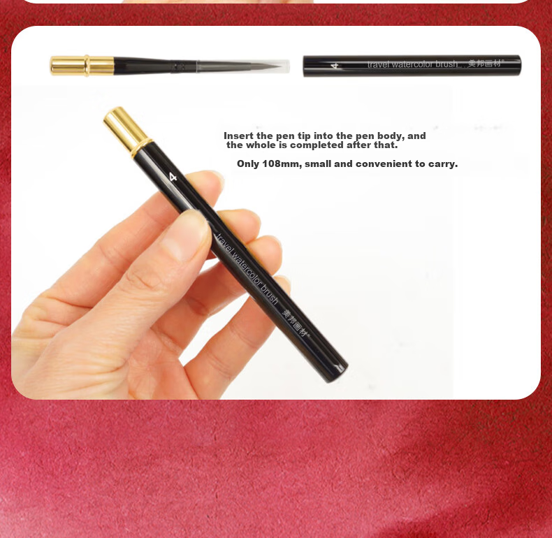 BGI-WAPM Black Swan Watercolor Brush Travel Set Digital Oil Line Pen Calligraphy Brush Portable Tool Gouache Brush Art-Specific Nylon Tip Watercolor Brush #2 Beauty Education Tool 6