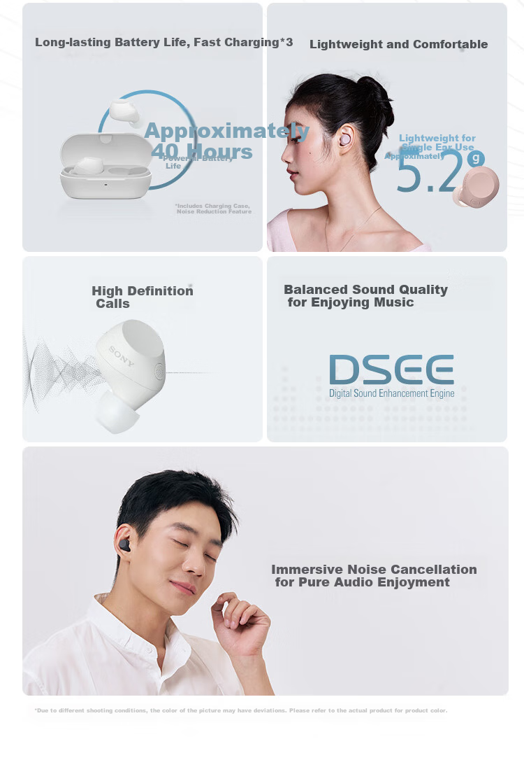 SONY WF-C710N, Comfortable True Wireless Noise Cancelling Earphones, White, Apple Earphones for 618 4