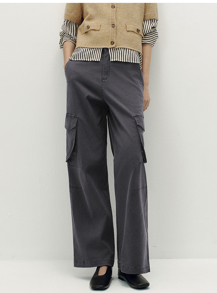 Semir [Mall Matching Style] X Marcus Collaboration Wide-Leg Pants for Women, Autumn Cargo Pants 101525127004 4