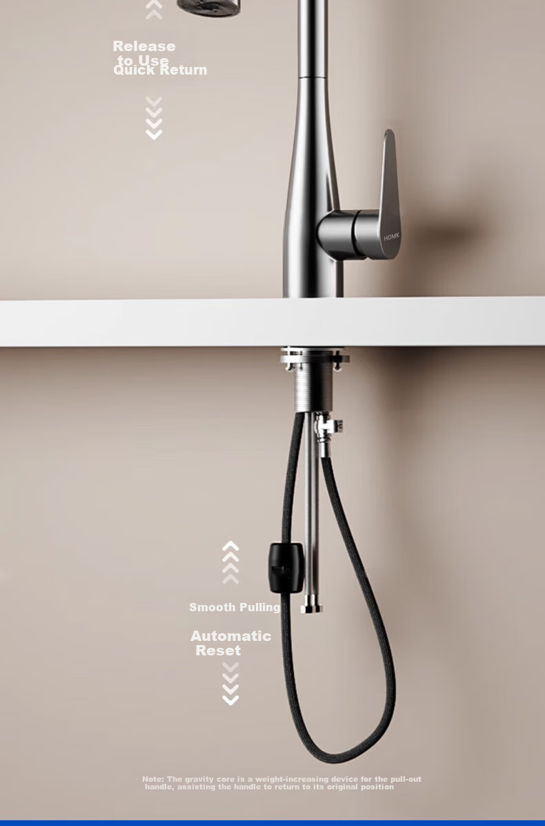 HOMK [Germany] Kitchen Faucet, Hot And Cold Vegetable Washing Sink, Pull-Out Faucet, Extendable Dishwashing Sink Faucet 10