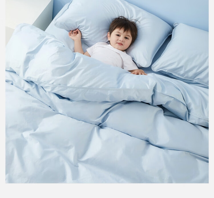 Shupiaoer 100% Pure Cotton Class A Duvet Cover, Washable Anti-Mite Bedding, Mite-Proof Duvet Cover - Blue, 200×230cm 15