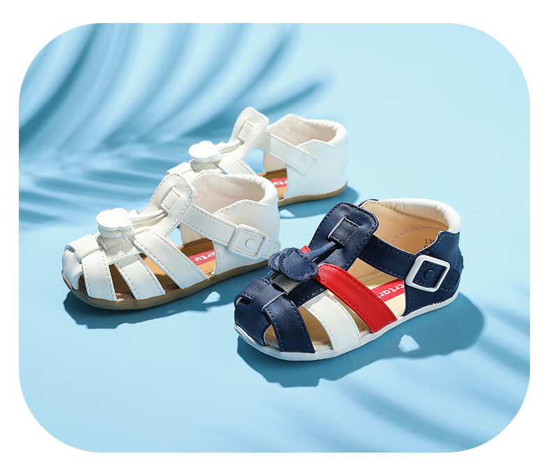 Katetu Children's Sandals, Girls' Summer Walking Shoes, Princess Shoes, for Ages 1-6, Boys' Closed-Toe Soft-Soled Baby Sandals XZ36 32