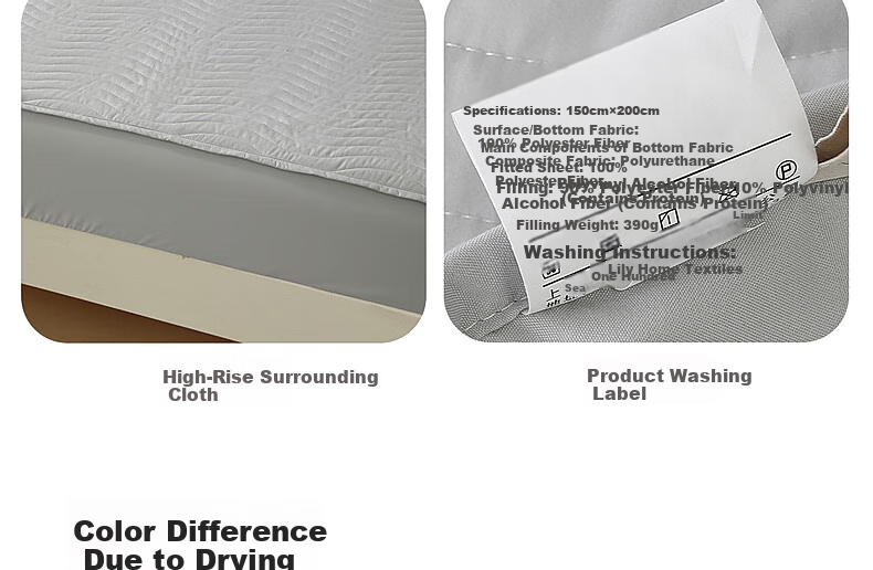 Bailisi Shuixing Jiafang Brand Fitted Sheet Pad, 10% Soybean Fitted Sheet, Antibacterial, Dirt-Proof, Waterproof, for Family Double Bed 25