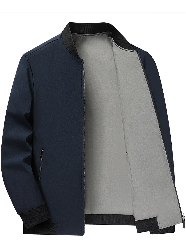 FIRS Reversible Wrinkle-Resistant Men's Jacket Spring Autumn Business Casual Baseball Collar Short New Dad Workwear Coat 11