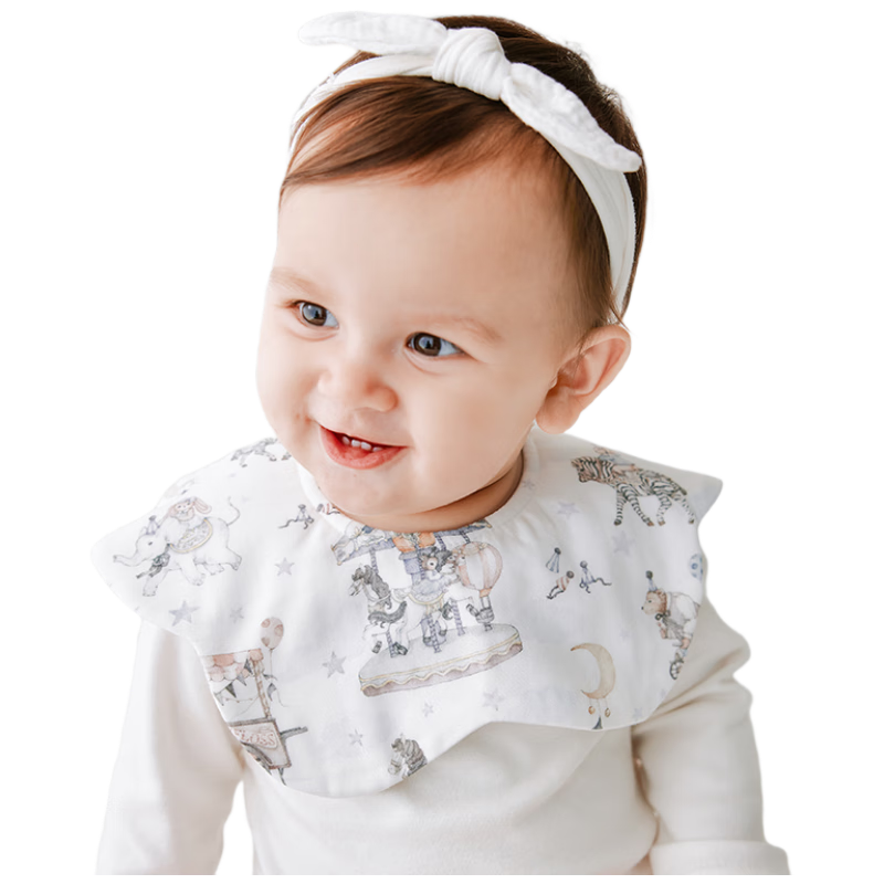 BUBBLE TREE Newborn Baby Cotton Bib Waterproof Anti-Spit-Up Petal Bib 28x30cm