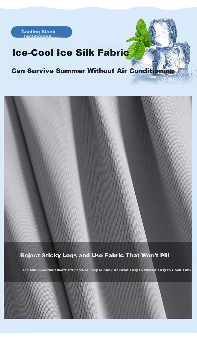 LangSha Ice Silk Wide-Leg Pants for Women, Summer Lightweight High-Waist Draping Loose Casual Straight-Leg Slimming Side-Slit Sports Sun Protection Women's Trousers 4