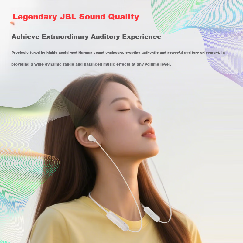 JBL TUNE 135BT Bluetooth Wireless Earphones, Neckband-Style Sports Headphones, Wireless Stereo Headphones Suitable for Apple Devices, Blue