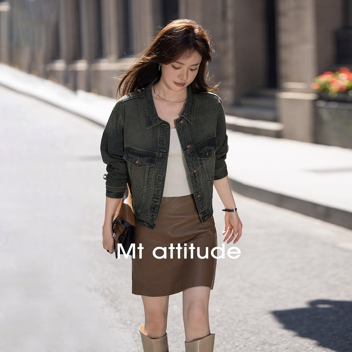 MT [Korean-Japanese Minimalist] Spring Fashion Retro Classic Versatile Denim Jacket