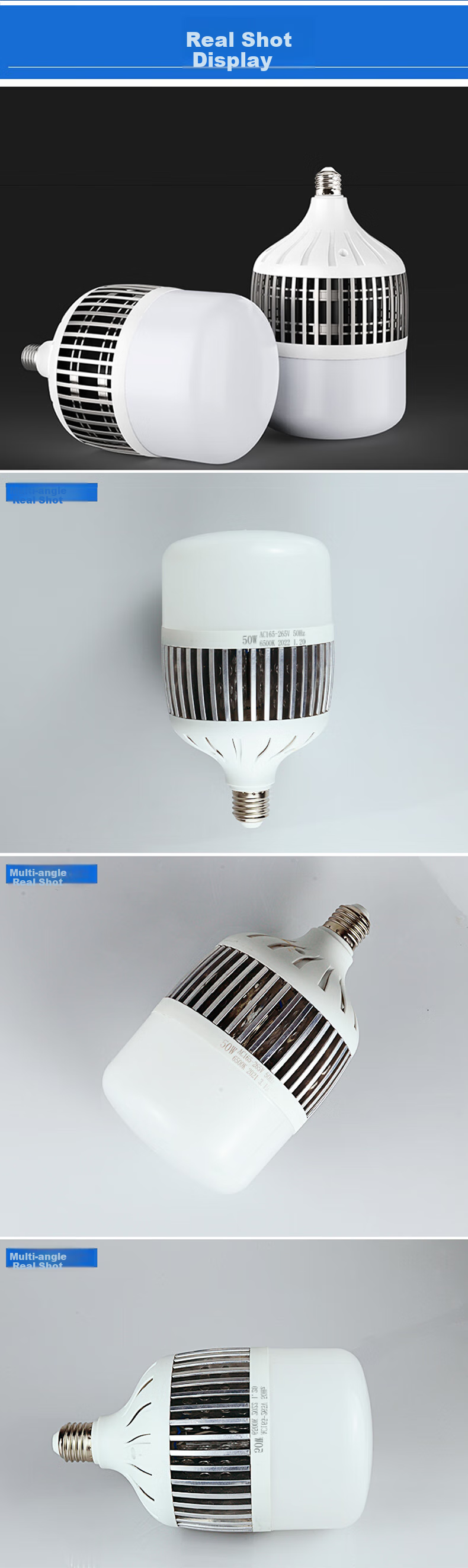Shufujia LED Bulb, Ultra-Bright Energy-Saving Lamp, Factory Warehouse E27 Household Indoor Globe Bulb, Industrial Light, Workshop Lighting 18
