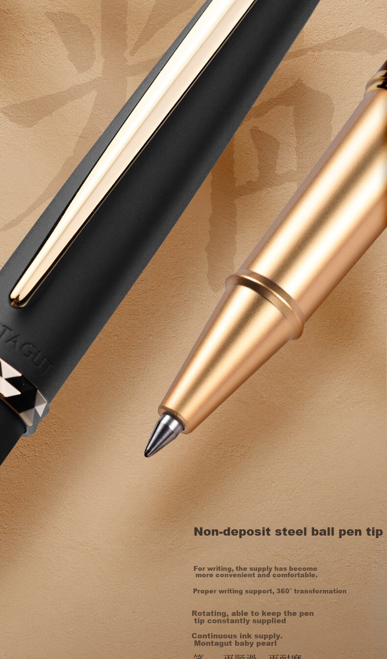 MONTAGUT [Best-Selling Product] Signature Pen, Business Office Pen for Men And Women, Gift, Lingzhi Series M303 Black Signature Pen 0.5mm 3