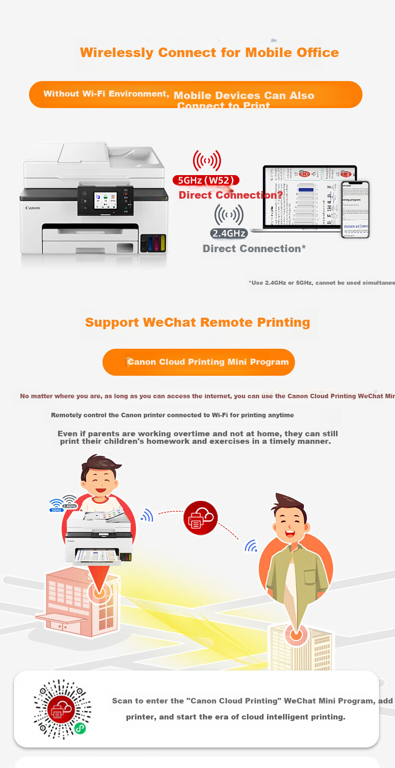 Canon GX2080 Wireless Refillable High-Capacity All-In Home Office Fax Machine (Print/copy/scan Dual-Band WiFi 5G/WeChat Remote Transfer Document Feeder) 6