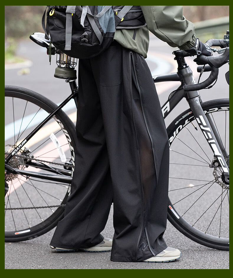 JEEP Men's Spring New Windproof Waterproof American Style Work Pants Skin-friendly Breathable Cycling Pants Cedar Green M 16