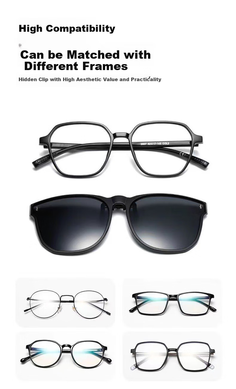 Baixiaoshe GM Style Sunglasses Clip-Ons, 1 Pair [Foldable], for Driving And Day/Night Use, Unisex 17