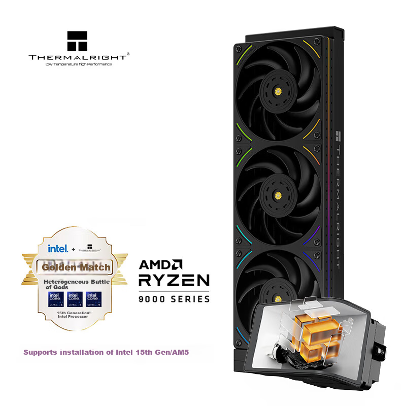 Thermalright Wonder Vision 360 UB ARGB BLACK, 3D Curved Screen Water Cooling Radiator, WV360 UB ARGB BLACK