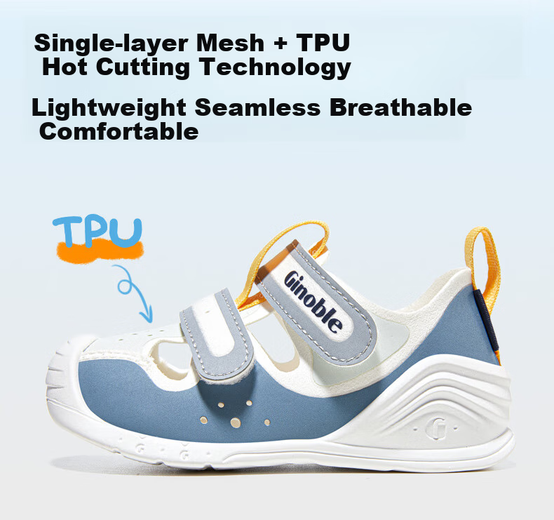 Ginoble Toddler Shoes for 8-18 Months, Sandals for Summer, Breathable Pre-Walking Shoes for Boys And Girls, GB2193 Brow 3
