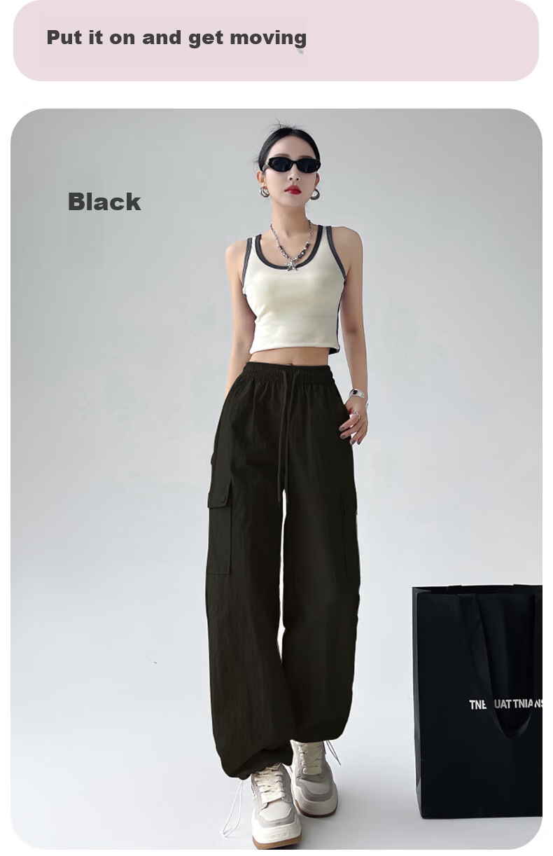 Langsha Women's Workwear Pants Spring Summer 2026 High Waist Wide Leg Sports Pants Slimming Outdoor Commuter Casual Trousers for Women 12
