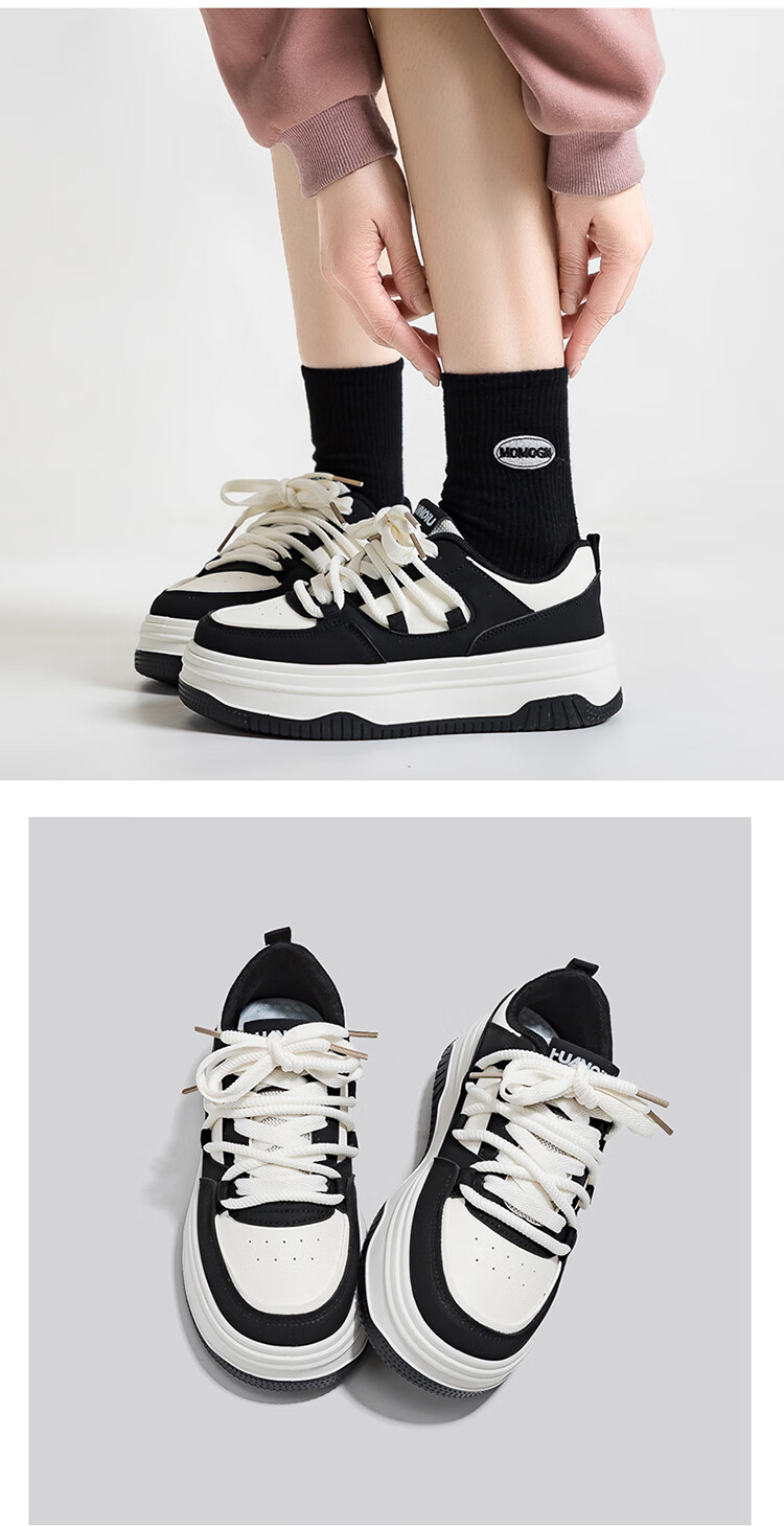 Global 2026 Original Trendy Versatile White Sneakers Fashion New Spring Design Black Pink Casual Thick Sole Women's Shoes 8