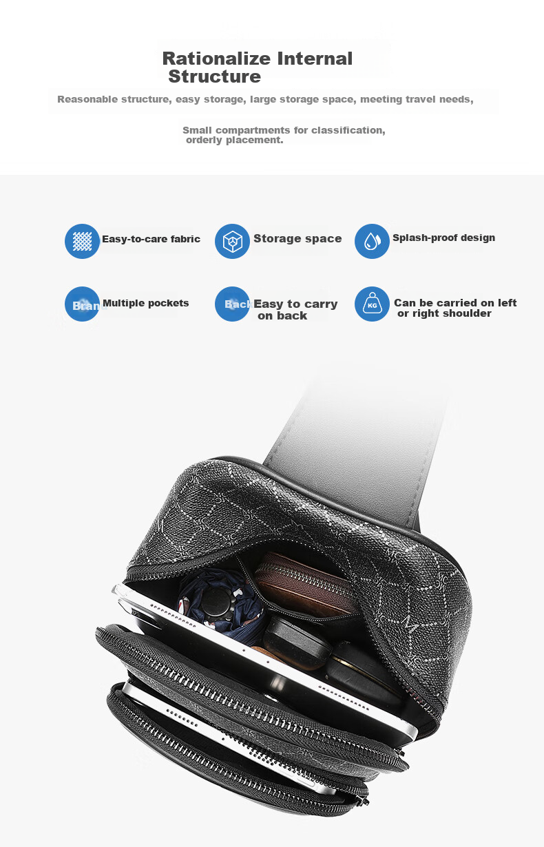 MEXICAN Printed Crossbody Bag, Shoulder Bag for Men, Casual Commuter Backpack, Chest Pack, Phone Bag, Messenger Bag, Birthday Gift for Me 8
