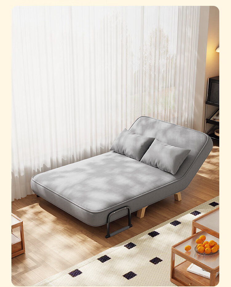 Yupin Sofa Bed Home Living Room Single Double Nap Foldable Sofa Chair Small Sofa S327 Latex Off-White 105 17
