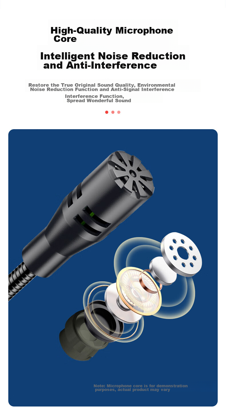 NINTAUS Microphone, Computer Wired Microphone, Desktop Computer, Laptop, Desktop Online Course, Video Conference, E-Sports Gaming, Voice Recording, Live Streaming, External Sound Card Y100B 5
