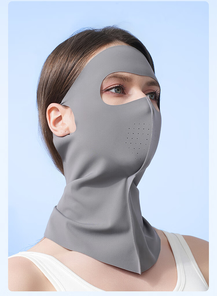 WestBiking Summer Cycling Ice Silk Sun Protection Face Mask, Breathable Sweat-Absorbing Quick-Drying Full Face Mask Neck Gaiter for Outdoor Sports, Pink 10