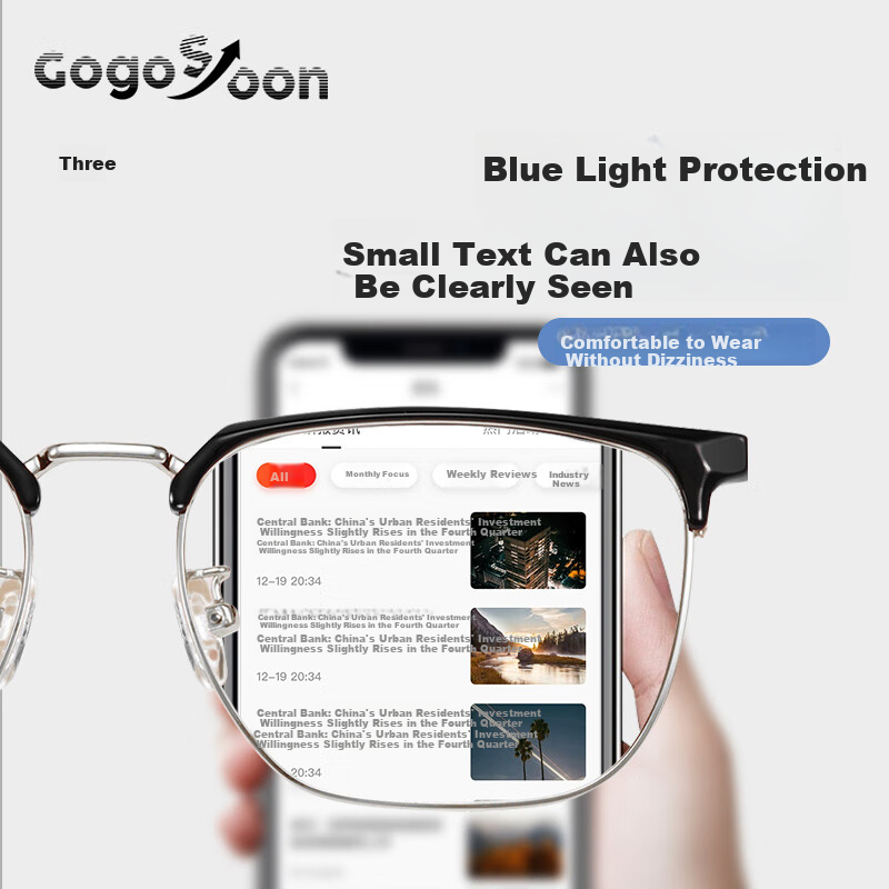 GOGOSOON Reading Glasses for Men, Middle-Aged And Elderly Brand Official Authentic High-Definition Anti-Blue Light Presbyopic Ultra-Light Reading Glasses for Me 6