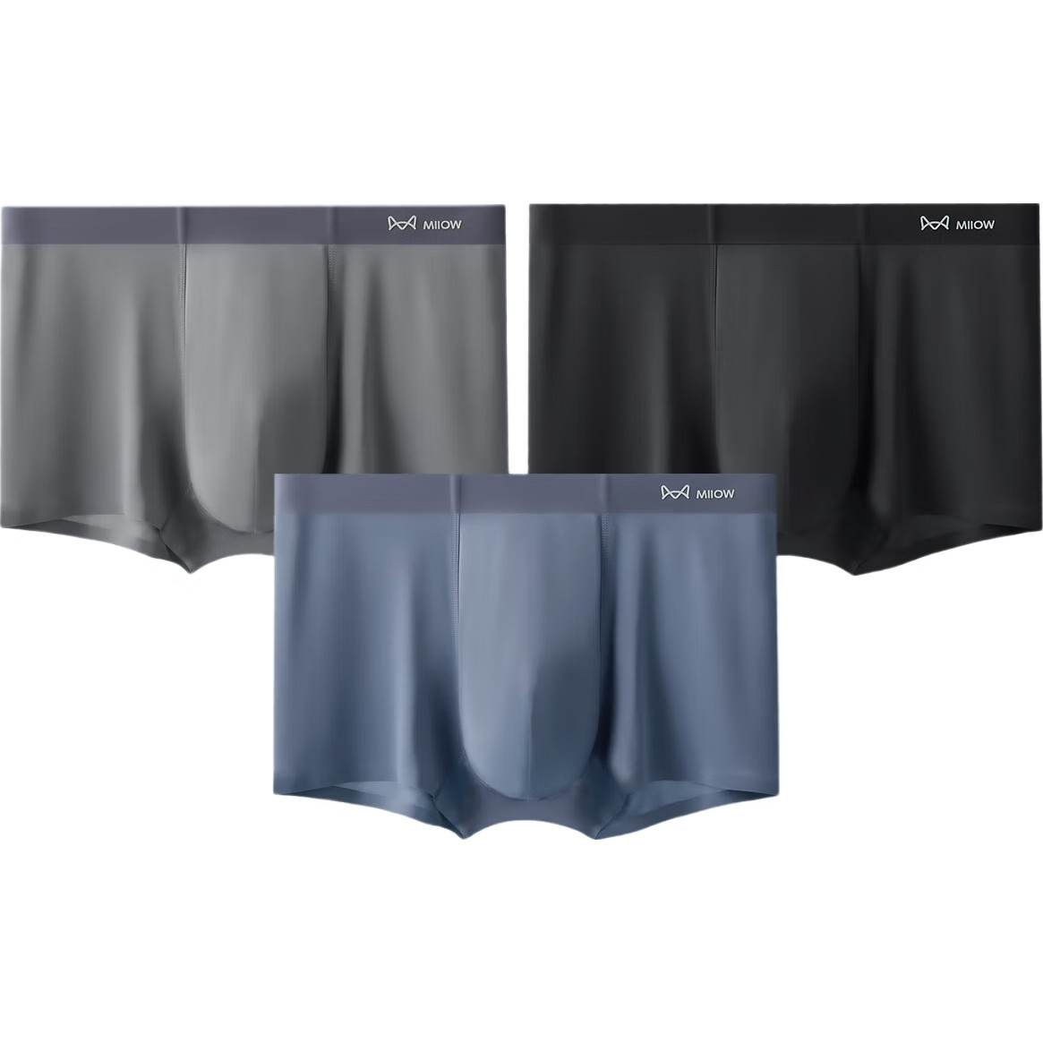 Мужское нижнее белье MiiOW Ice Silk Seamless, боксеры с охлаждающим эффектом, антибактериальные шорты 10A, 3 шт., новинка 2025 года