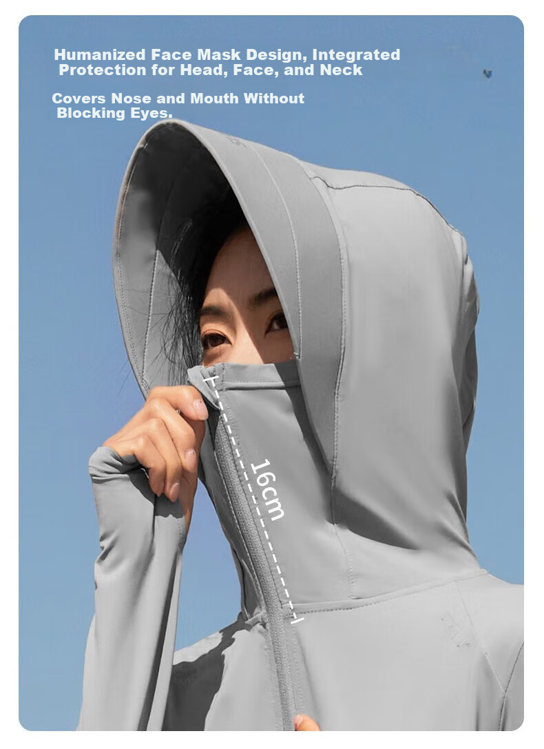 SUPIELD Full-Spectrum Sun Protection Jacket for Men, Summer Outdoor Lightweight Breathable Cool-Feeling Sun Protection Coat, Quiet Black, Size L 10