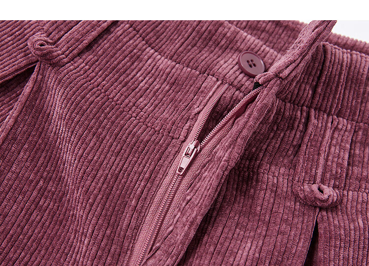 Demana Pear-Shaped Autumn Warm Plush Chenille Pleated Elegant Petite Wide-Leg Women's Casual Pants 4