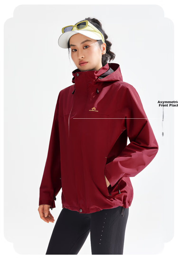 Pioneer Camp Tibetan-Style Windproof And Waterproof Jacket for Women, Spring And Summer Hard Shell Outdoor Hiking Mountaineering Coat with Hood 1