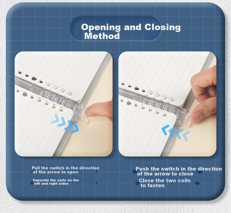 Fizz Stationery B5/60 Sheets/detachable Spiral-Bound PP Cover Four-Color Sticky Notes Notebook Journal Diary Study Notebook Gray-Silver FZ33730 4