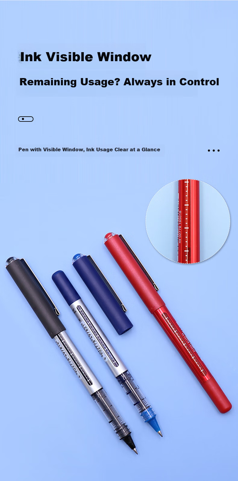 Uni-Mitsubishi Uni-Ball EYE Red Gel Pen, Stylish 0.5mm Red Pen, Signature Pen, Business Direct Liquid Pen, Student Pen, Water-Based Pen Set, UB-150, 3 Pcs 5