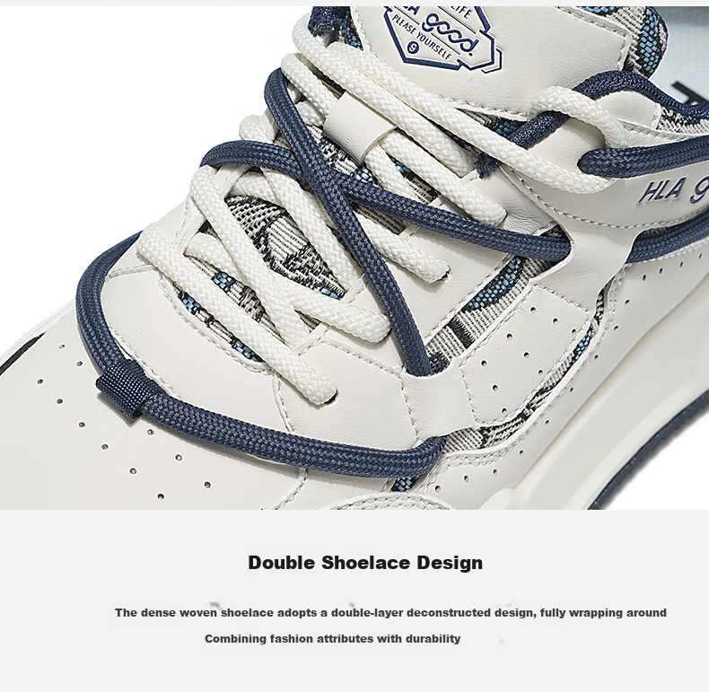 HLA Men's Versatile Thick-Soled Sneakers, Comfortable Casual Shoes, White Sneakers for Men, J293 White And Blue, Size 41 9