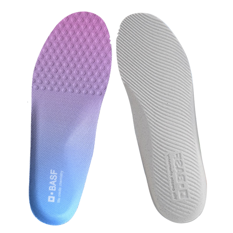 BASF Unisex Gradient Color Shock Absorption Running Insoles Antibacterial Deodorant Sweat-Absorbing Breathable Lightweight Insoles Size 43