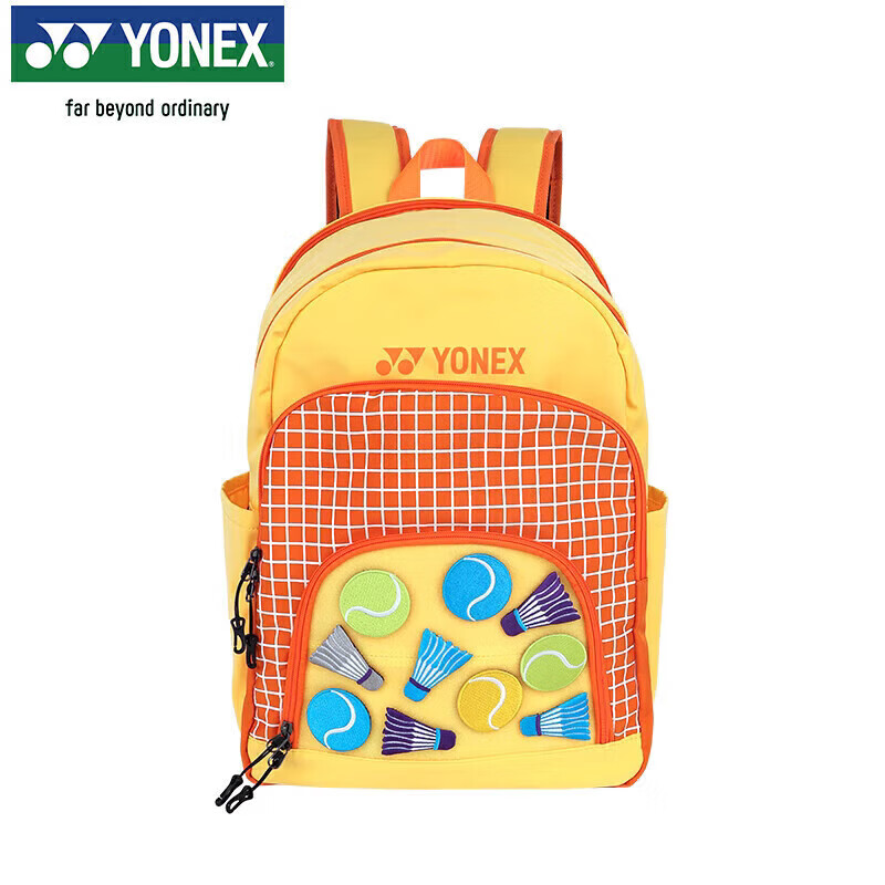 YONEX Badminton Bag, Youth And Children's Fashionable Velcro Backpack, BA299CR Yellow-Orange