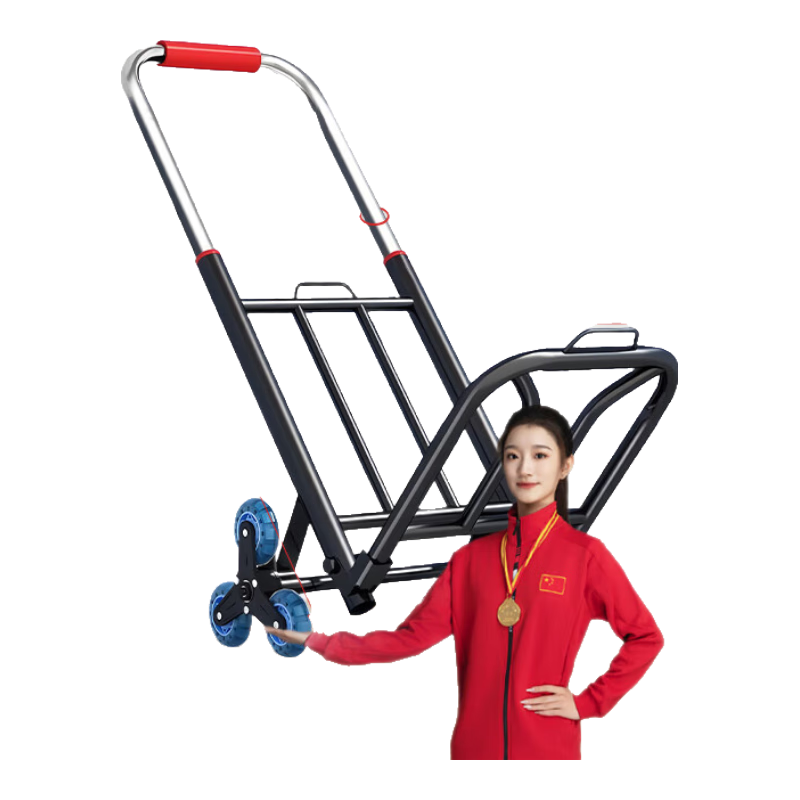 Artiya Folding Handcart Trolley Luggage Cart Small Trailer Shopping Cart Four-Wheel Reinforced Crystal Wheels