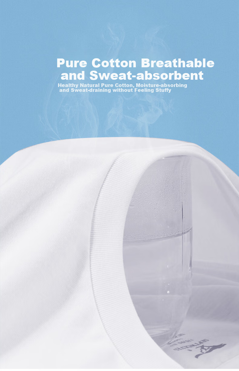 SEPTWOLVES [Soft And Skin-Friendly] Men's Short-Sleeve Pure Cotton T-Shirt, Breathable Running Sports 100% Cotton White Tee Loungewear 10