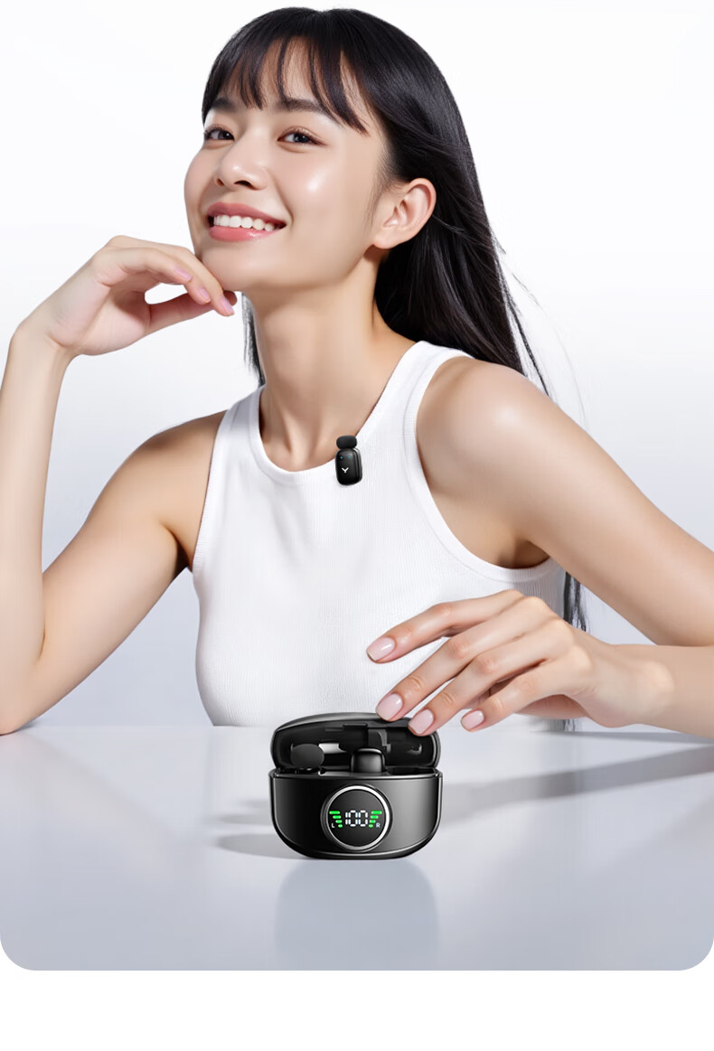 YOUFES Wireless Lapel Microphone Noise-Cancelling Dual Receiver for Apple iPhone Live Streaming Outdoor Short Video Conference Recording 5