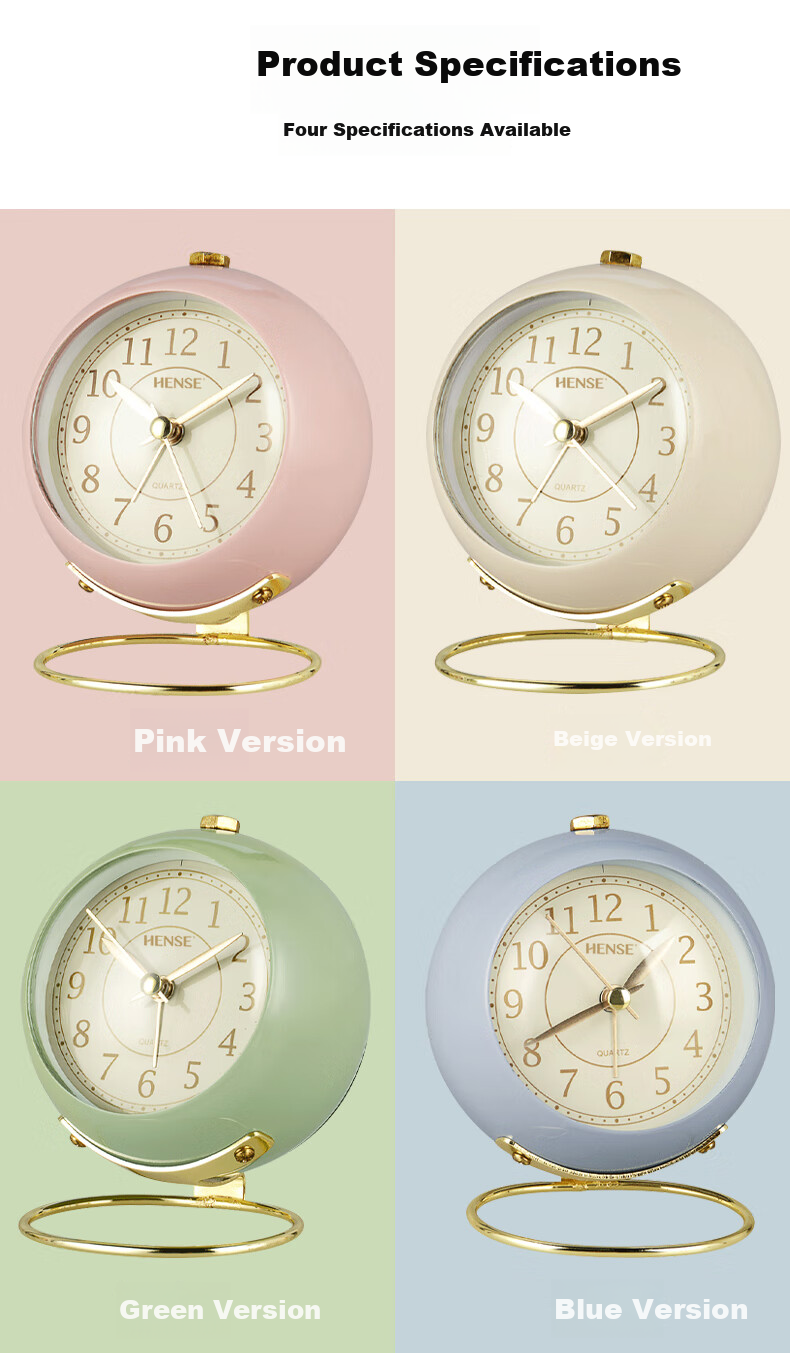 Hense Fashion Creative Mini Alarm Clock for Children, Bedside Lazy Clock for Middle And High School Students, Desktop Clock HA08 Blue 4