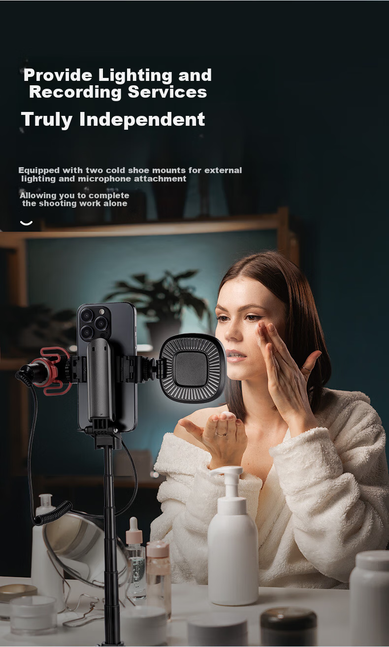 NEEWER Selfie Stick Magnetic Tripod Extendable Travel Phone Stand Floor-Standing Device 360-Degree Rotation Fully Automatic Multifunctional Shooting Live Streaming Anti-Shake Gimbal 8