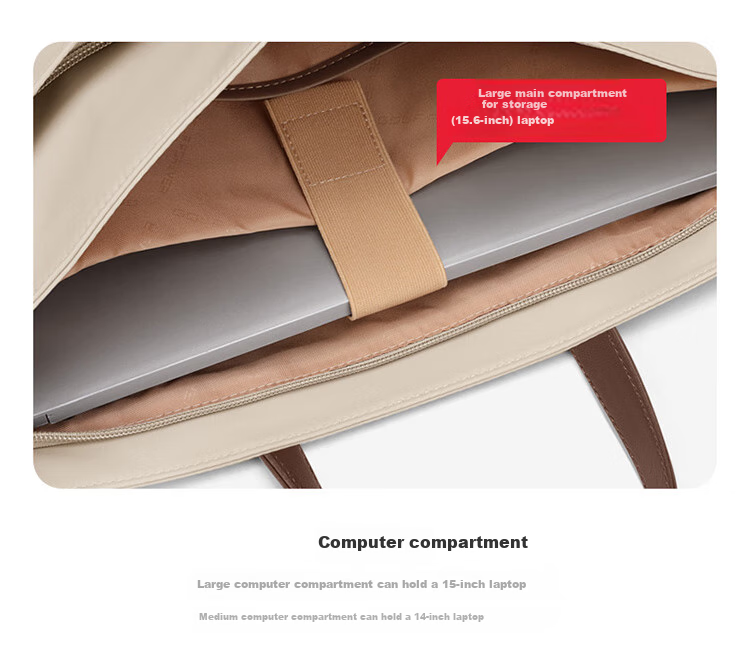 GOLF Laptop Bag for Women, 14/15.6 Inch Handheld Notebook Bag, Huawei Apple Business Briefcase, Shoulder Crossbody Bag 7
