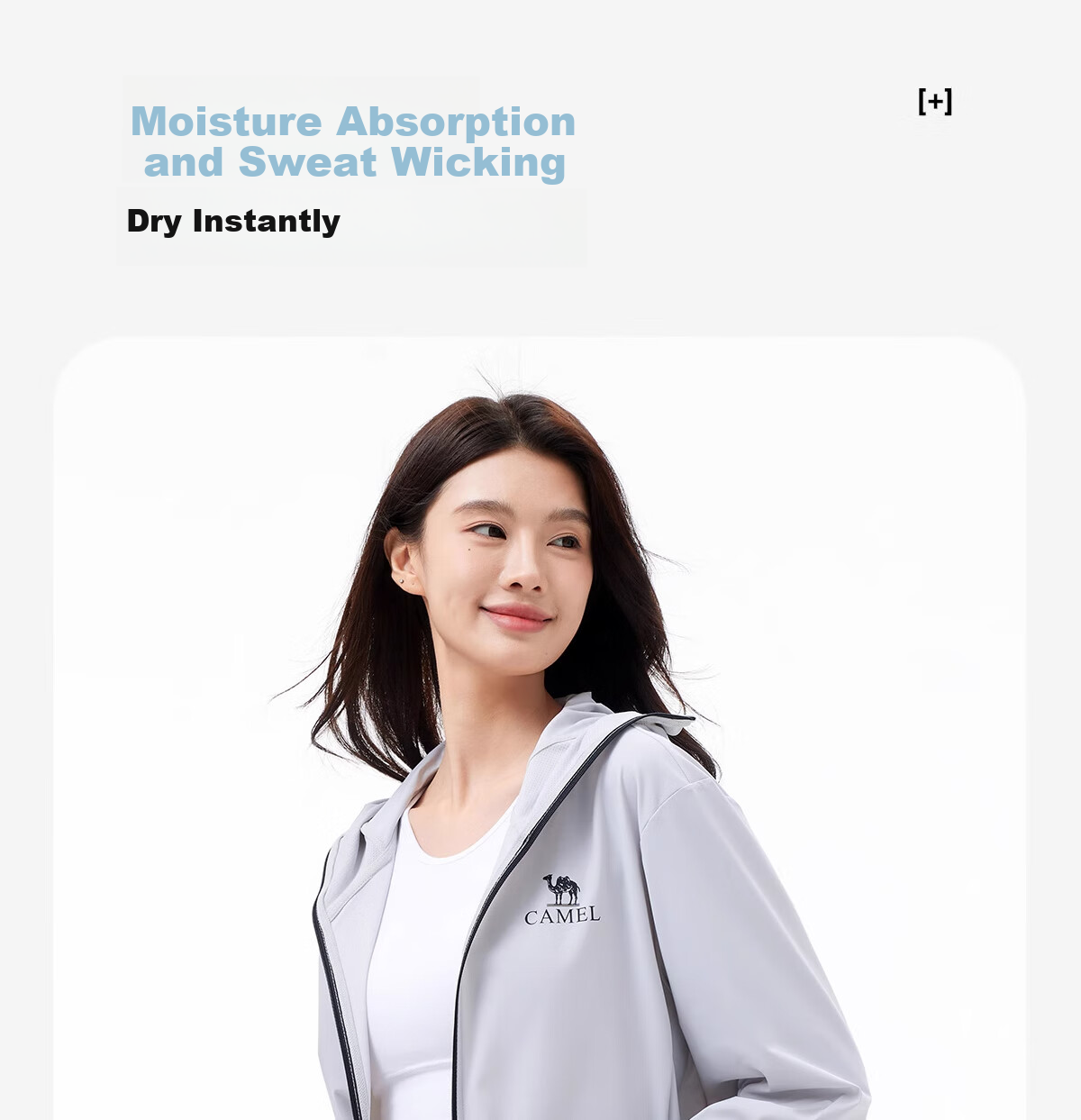 CAMEL Women's Sun Protection Clothing, Outdoor Loose-Fitting Cool-Feeling Quick-Dry Breathable Original Yarn Sun Protection Garment A35BZ01134 XL 10
