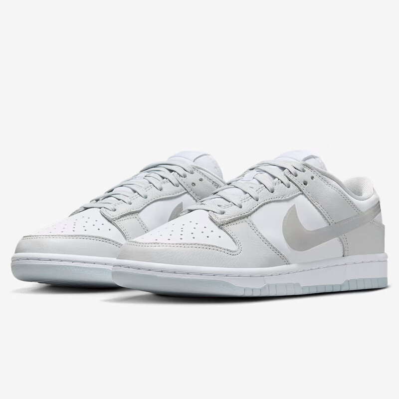 NIKE Women's Casual Shoes, Sneakers, DUNK Classic Simple Sports Shoes, HJ5787-001, White And Gray, Size 36.5