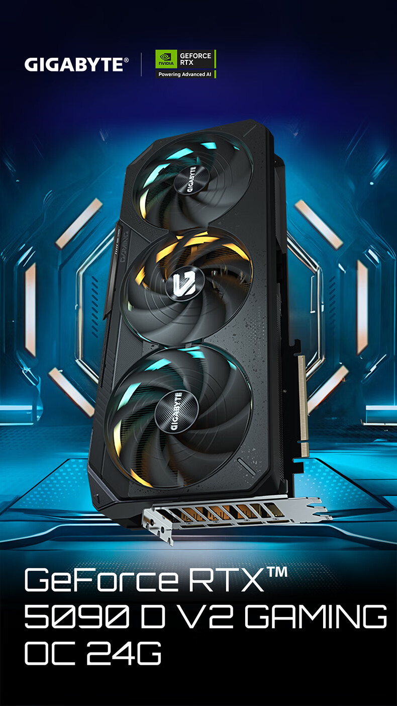 GIGABYTE 5090 D v2 Graphics Card, GeForce RTX 5090 D v2 Gaming 24G DLSS4 E-Sports Gaming Design AI [4-Year Warranty with Registration] 4