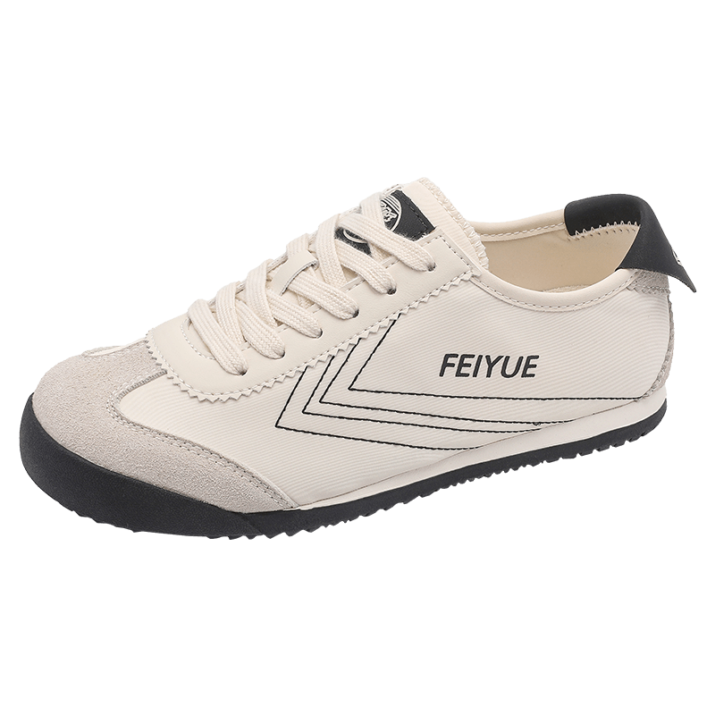 Feiyue Official Women's Sneakers 2026 Spring New Casual Versatile White Shoes for Women Grey Black Size 39
