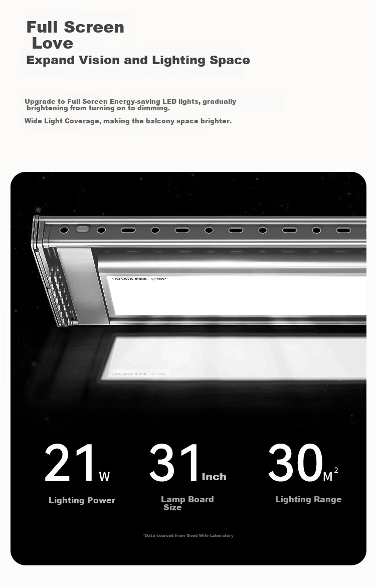 Hotata Ultra-Thin Electric Clothes Drying Rack with Hidden Integration, Smart Voice Control, Lifting Mechanism, Large Screen Lighting, And Intelligent Drying Machine D-3371 8