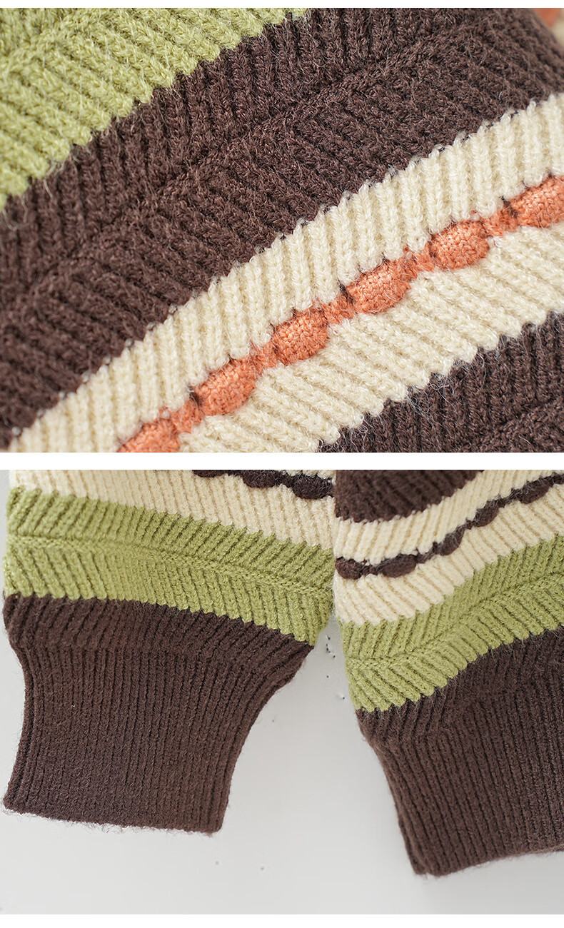MOMOCO Boys' Sweater Cardigan Spring and Autumn Striped Fashion Knitwear for Older Kids 105 6