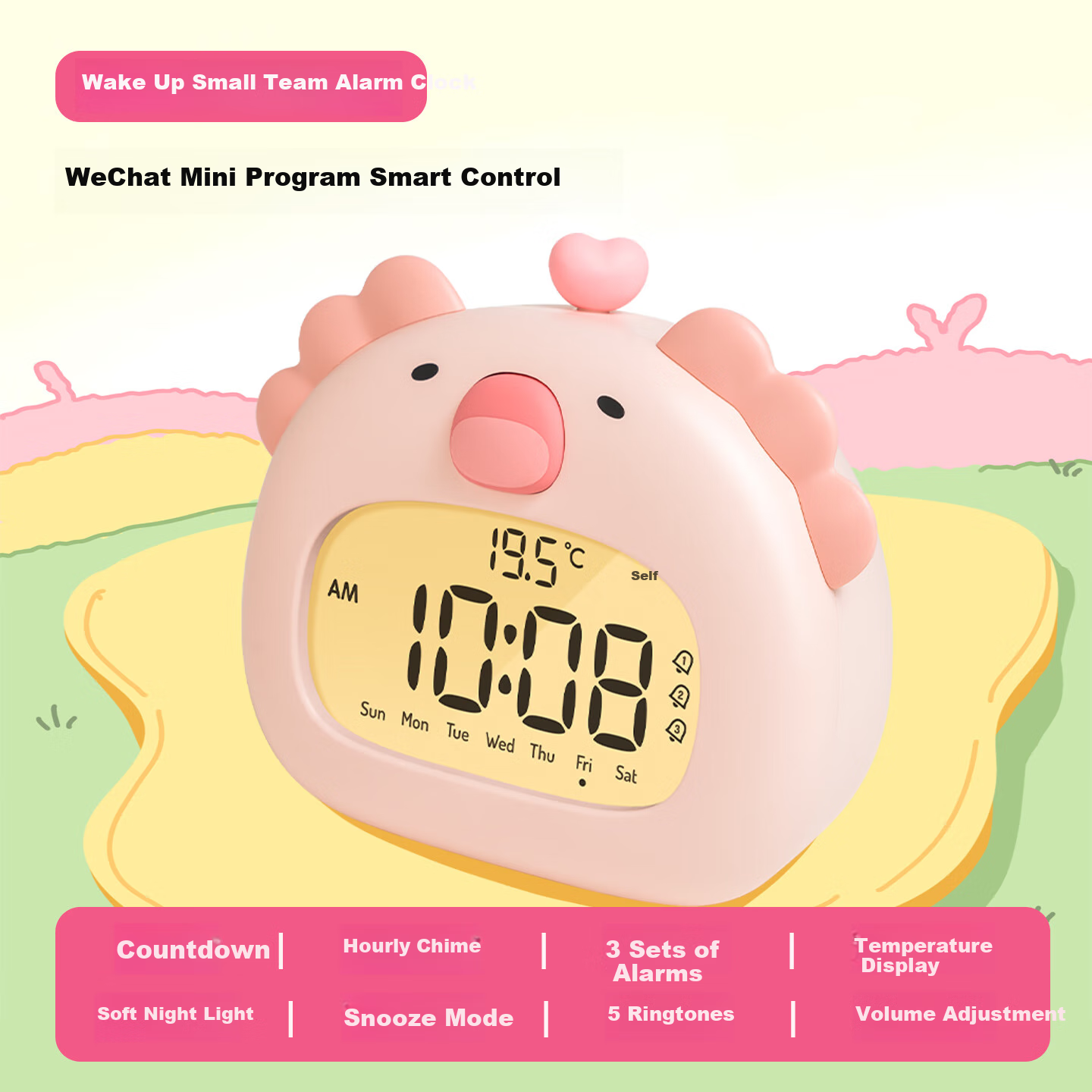 BANDIAN ORIGINALLITY Cute Smart Alarm Clock for Students' Wake-Up, Cartoon Desktop Electronic Timer for Boys And Girls, Back-To Season Gift
